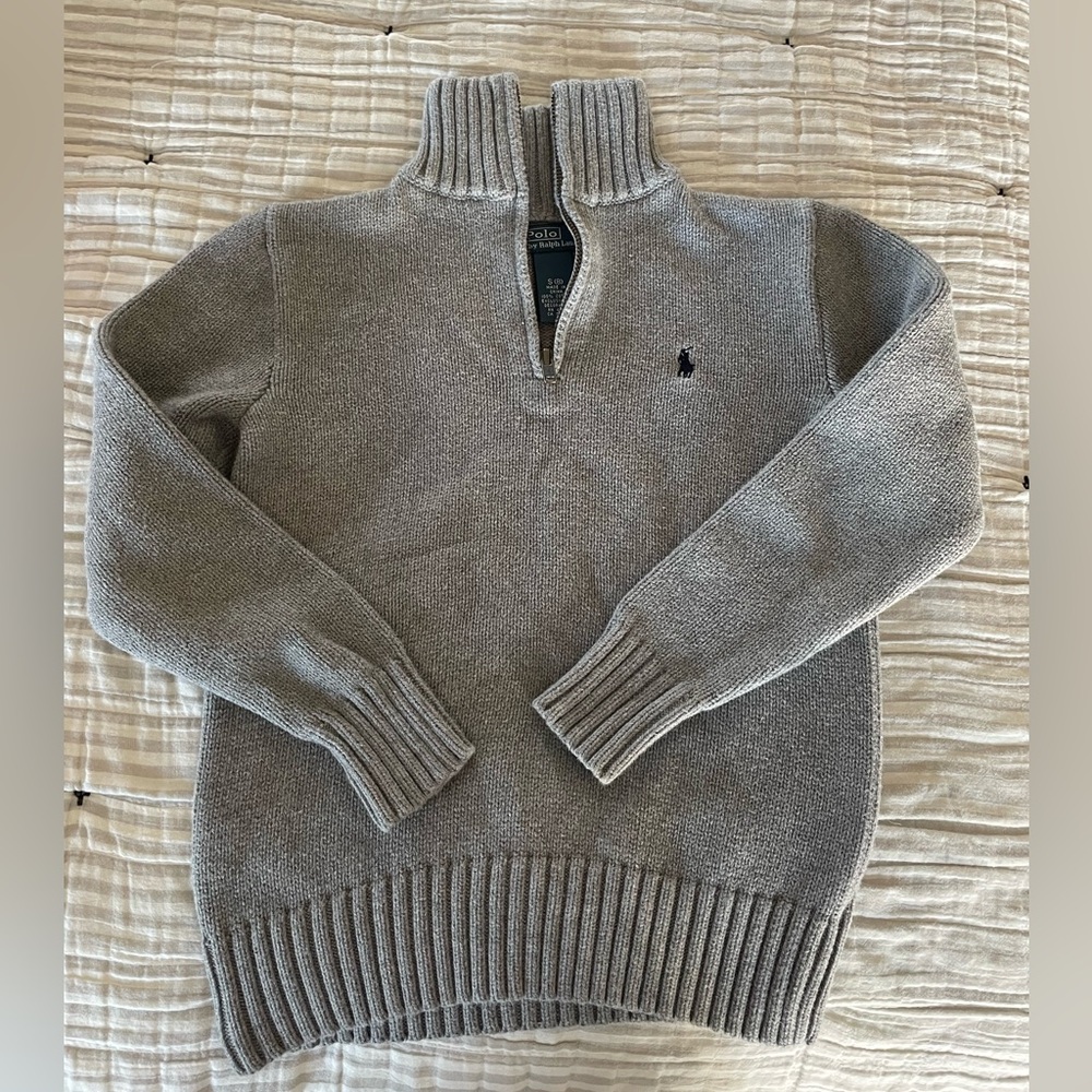 Ralph Lauren Grey Child Quarter Zip Sz S(8)